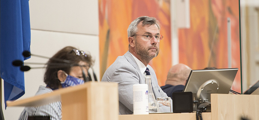 Der FPÖ-Bundesparteiobmann Norbert Hofer im Parlament